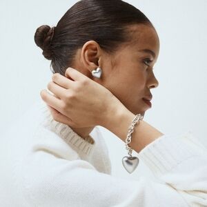 Nwt Matte Non Tarnish Puffy Heart